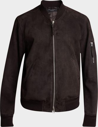 Tom Ford Men & apos;s Brushed Suede Bomber Jacket