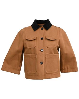 Loewe Corduroy Collar Quarter Sleeve Short Shirt Jacket (Authentic Pre-Loved)