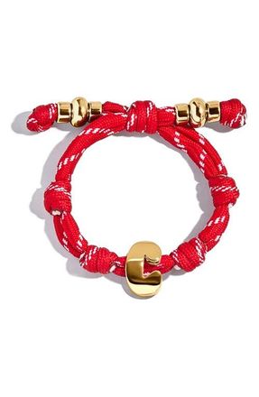 BaubleBar Knotty Initial Bracelet in Red C at Nordstrom