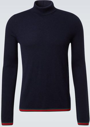 Gucci Webstripe cashmere turtleneck sweater