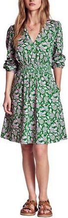 Boden Sarah Floral Long Sleeve Jersey Dress in Green Floral at Nordstrom Rack, Size 4