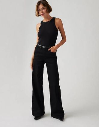 Levi's 318 Shaping Wide Leg Jeans - Womens - 25X30 - Black