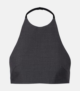 Jil Sander Halterneck virgin wool crop top