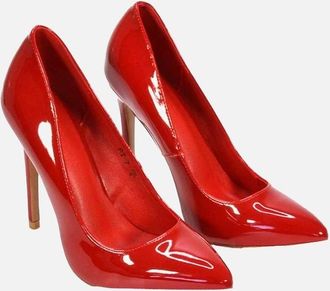 XY London Womens XY London Womens/Ladies Lu Lu Patent High Stiletto Heel Court Shoes - Red - Size: 4