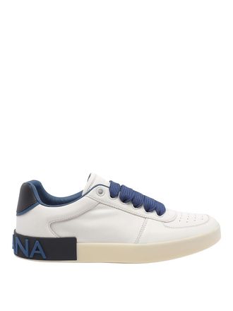 Dolce & Gabbana White And Blue Portofino Sneakers