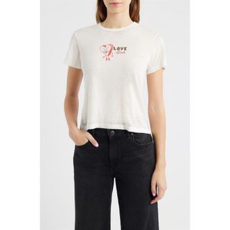 Daydreamer Love Sick Cotton Blend Graphic T-Shirt in Vintage White at Nordstrom, Size X-Small