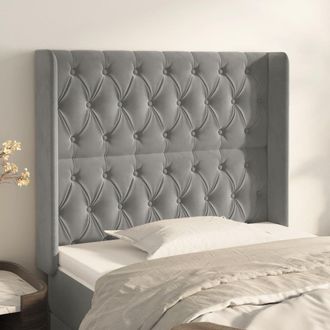 vidaXL Cabecero Con Orejas De Terciopelo Gris Claro 103x16x118/128 Cm Vidaxl