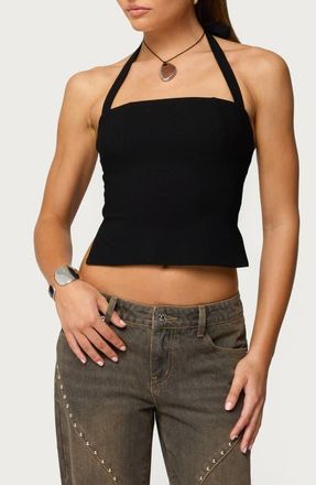Edikted Dara Halter Top in Black at Nordstrom, Size X-Small