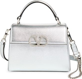 Valentino Garavani Mini Vsling Top Handle Bag in Silver Lilac at Nordstrom