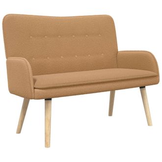 vidaXL Sof&aacute; De 2 Plazas Beige 115 X 61 X 87 Cm Boucl&eacute; Vidaxl