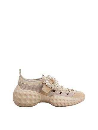 Roger Vivier Womens Sneaker Velcro Strass Beig - Tan Leather - Size EU 40