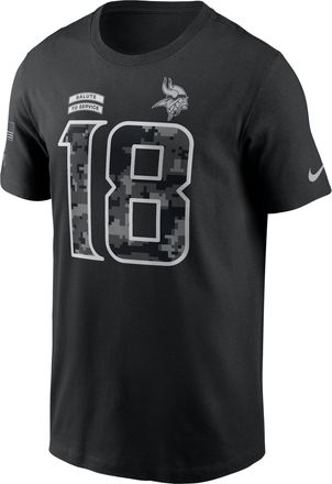 Nike Justin Jefferson Minnesota Vikings Salute to Service Nike Mens NFL T-Shirt in Black | N19900AF3K-Q15