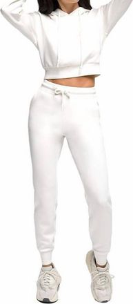 Good American Boyfriend Scuba Sweatpant In White