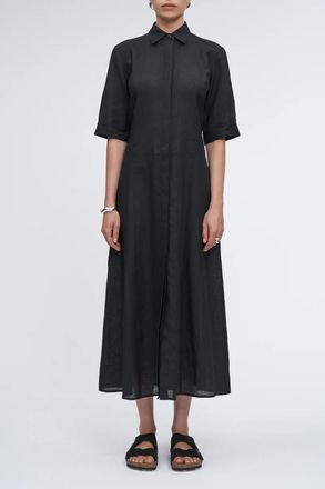 Maria McManus Panel Midi Shirt Dress In Black