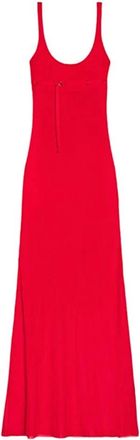 Jacquemus La Robe Maille Oranger Jersey - Dames - Kleedjes - Rood - M - Kleedjes