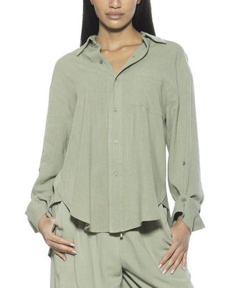 Alexia Admor Amber Linen-Blend Shirt