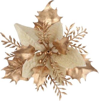 OEM 24 Flores Artificiales Navide&ntilde;as - Navidad - Decoraciones Navide&ntilde;as Brillantes - Adecuadas Para Coronas De &Aacute;rbol De Navidad - Estilo C