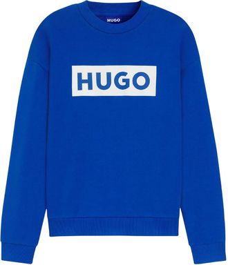 HUGO BOSS Hugo Heren Niero Logo Crew Neck Sweatshirt (Blauw)