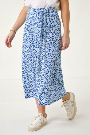 Roman Ditsy Floral Tie Waist Skirt