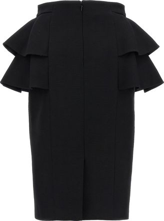 Valentino Garavani Tiered Ruffle Crepe Skirt - Black