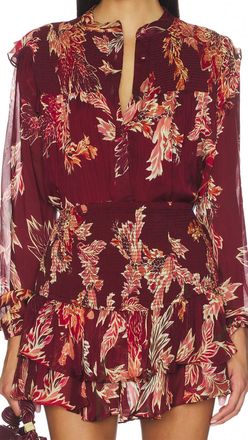 Hemant & Nandita Boho Long Sleeve Shirt In Maroon