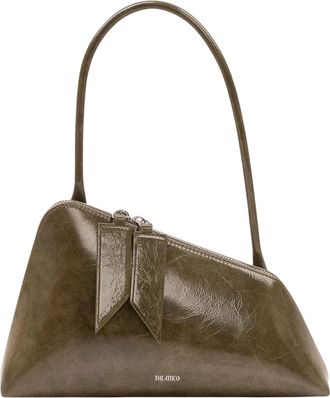 The Attico Olive Green Sunrise Leather Shoulder Bag