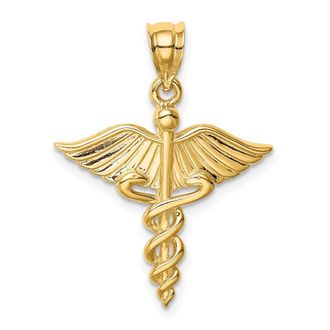 Diamond2Deal 14k Yellow Gold Polished 3-D Medical Pendant