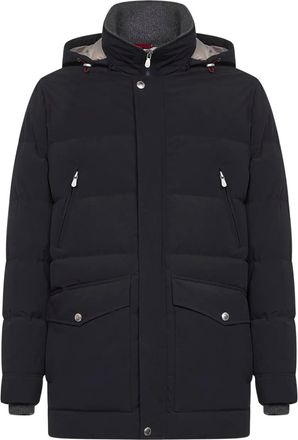 Brunello Cucinelli Giacca trapuntata a collo alto - Blu