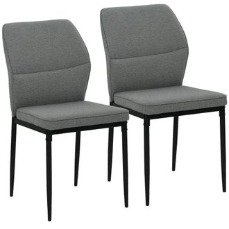 HOMCOM Sillas de comedor 45x57x86 cm gris