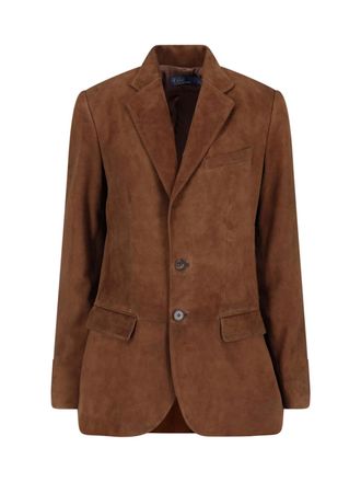 Polo Ralph Lauren Blazer In Suede Di Agnello