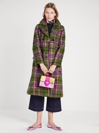Kate Spade New York Plaid Tie-waist Coat