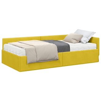vidaXL Struttura Letto Angolare Con Materasso 2 Pz Giallo 80 X 200 Cm Vidaxl