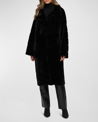 Gorski Reversible Chevron Lamb Shearling Coat