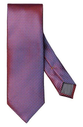 Eton Geometric Jacquard Silk Tie in Medium Red at Nordstrom
