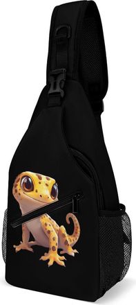 Generic Cute Leopard Gecko Mens Shoulder Bags Sling Crossbody Backpack Travel Hiking Chest Bag with Small Side 38x20cm