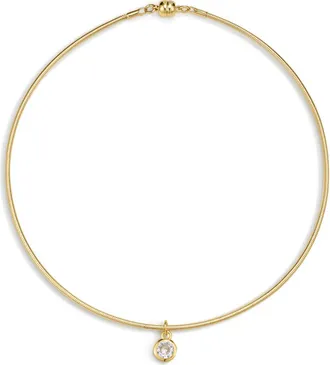 Luv AJ The Georgia Stone Omega Necklace in Gold at Nordstrom