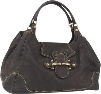 Gucci Pre-owned Handbags, female, Brown, Size: ONE SIZE Pre-owned Vintage GG Canvas Hand Bag