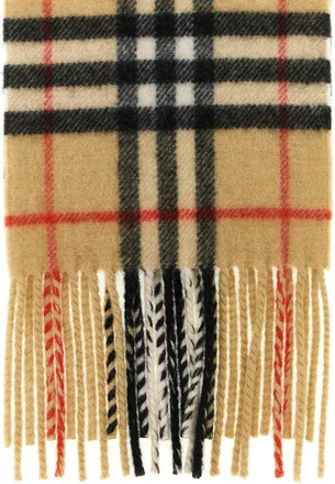 Burberry Cashmere Check Scarf - Camel