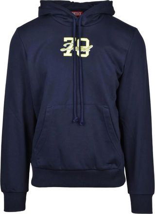 Diesel Felpa - Heren - Hoodies - Blauw - M - Katoen - Hoodies & sweatvesten