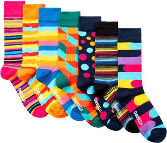 Oddballs | Sock Multipack | 7 Pack | Mens & Womens | Colourful Cotton Socks | Work Socks | Elasticated Ankle | Stripey Bundle | Size 11-13