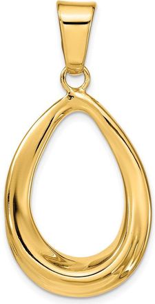 Diamond2Deal 14k Yellow Gold Polished Open Teardrop Pendant