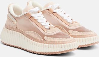 Chlo&eacute; Chlo&eacute; Nama leather-trimmed platform sneakers