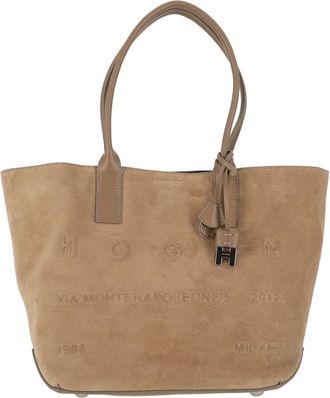 Hogan Medium Address Suede Tote Bag