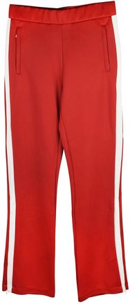 Moncler Red Double Jersey Wide Leg Trousers Size XS