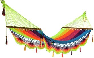 Hamac del sol Hamaca de madera nicarag&uuml;ense multicolor - 100 x 360 cm