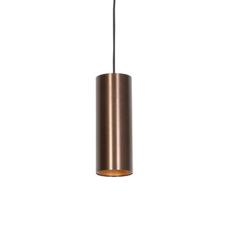 QAZQA Dise&ntilde;o L&aacute;mpara Colgante De Dise&ntilde;o Bronce Oscuro - Tubo Aluminio Cil&iacute;ndra Adecuado Para Led Max. 1 X 10 Watt - Qazqa