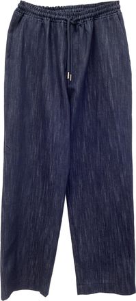 Frankie Shop Drawstring Pants in Navy Blue Cotton