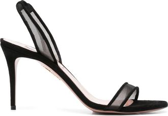 Aquazzura 85mm So Nude Sandals - Womens - Polyester/Calf Suede/Polyurethane/Calf Leather