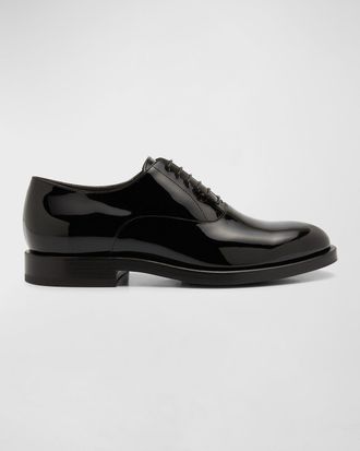 Brunello Cucinelli Men & apos;s Patent Leather Tuxedo Oxford Shoes