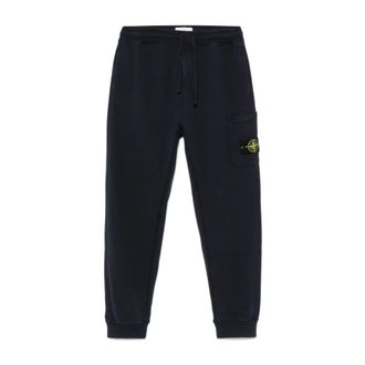 Stone Island Sweatpants, male, Blue, Size: XL Sweatpants with Logo